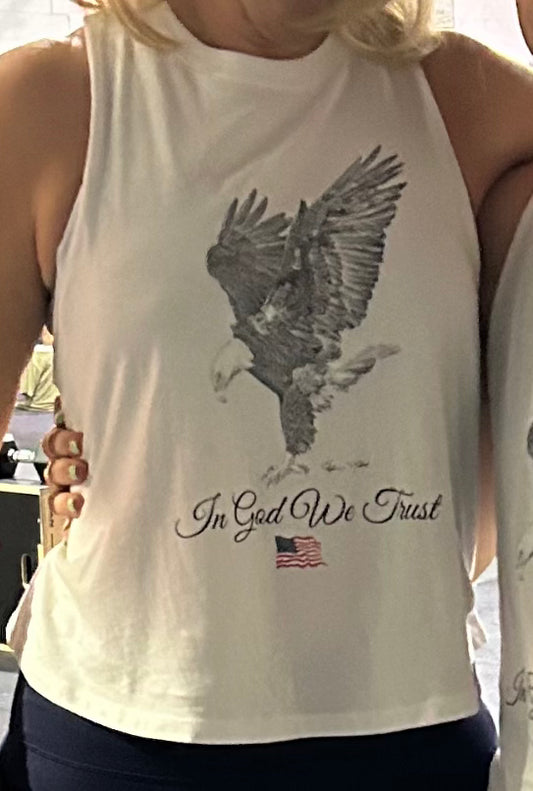 Muscle Crop Tank: In God We Trust